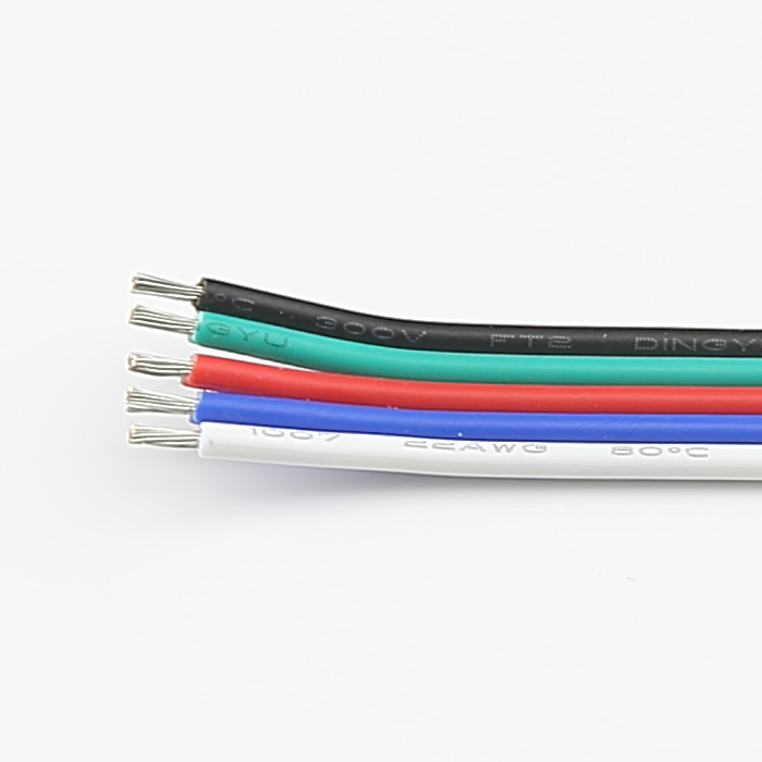 22 Gauge 5 Conductor Wire, RGBW Cable