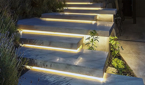stairs using high quality outdoor led strip