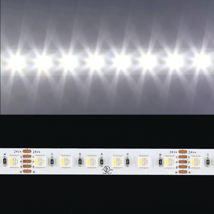 Highly Bright RGBW+Neutral White 5000K Multi Color LED Strip, 84/m, 4m Reel